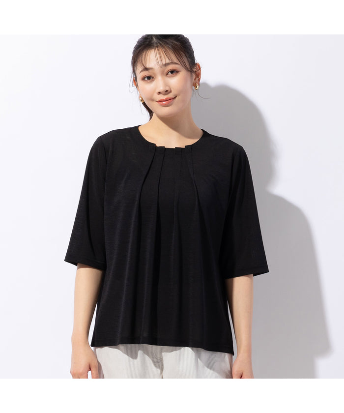 ミゼール missel 鹿の子ニット タックTシャツ （ホワイト） ホワイト