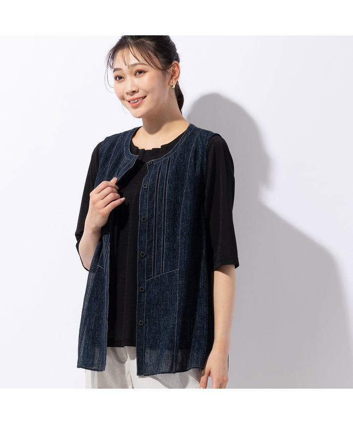 ミゼール missel 鹿の子ニット タックTシャツ （ホワイト） ホワイト