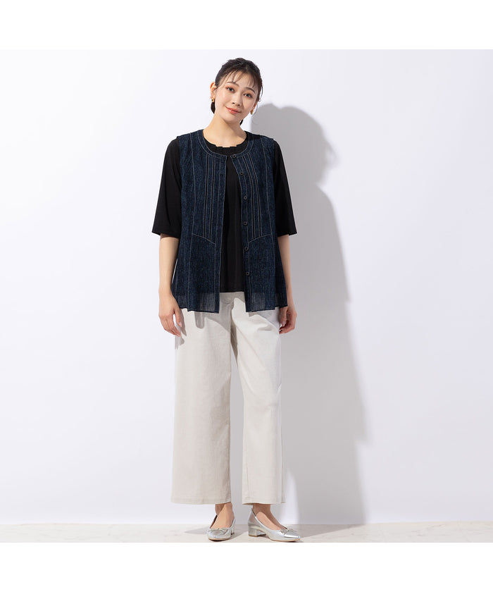 ミゼール missel 鹿の子ニット タックTシャツ （ホワイト） ホワイト