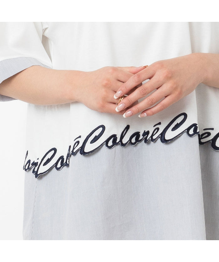 ミゼール missel ロゴ刺繍コットンTシャツ （ホワイト） ホワイト