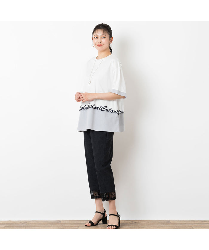 ミゼール missel ロゴ刺繍コットンTシャツ （ホワイト） ホワイト