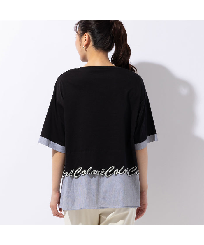 ミゼール missel ロゴ刺繍コットンTシャツ （ホワイト） ホワイト