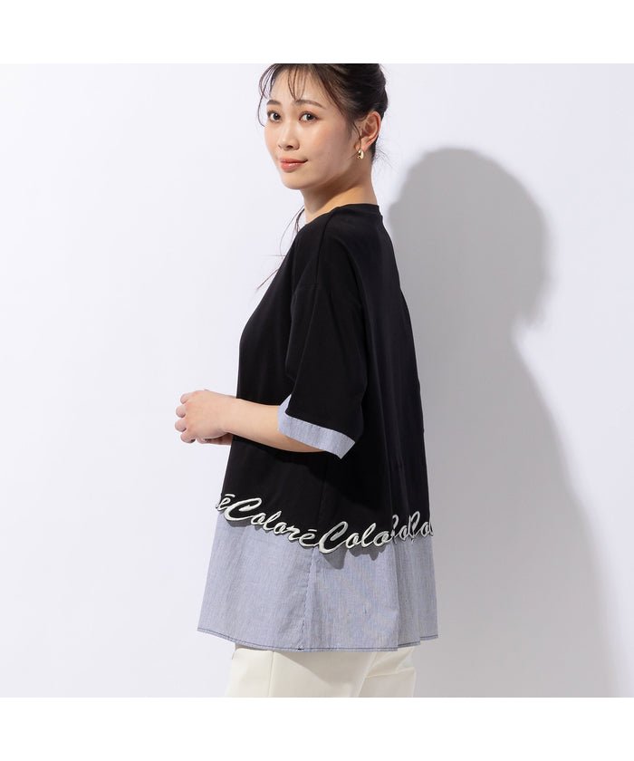 ミゼール missel ロゴ刺繍コットンTシャツ （ホワイト） ホワイト