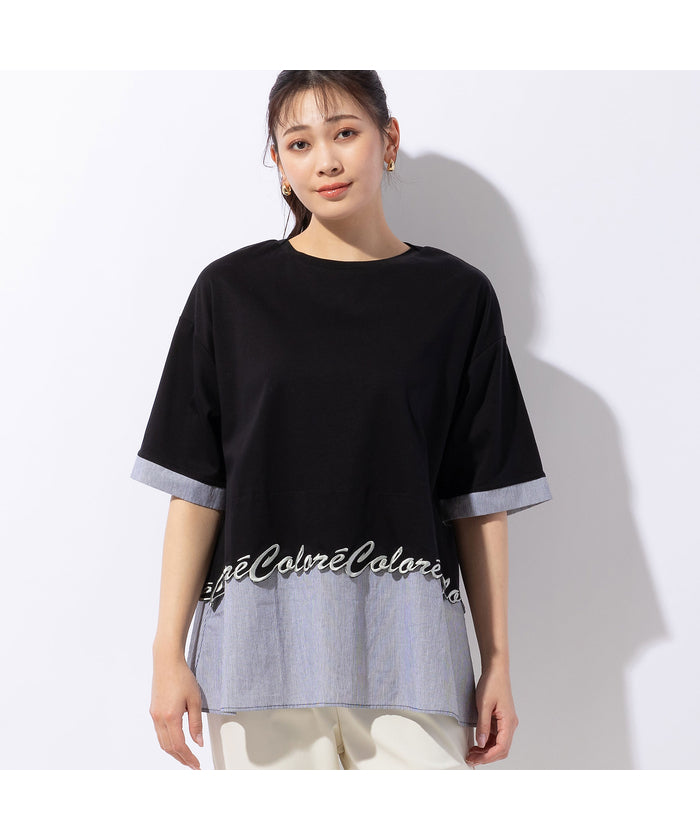 ミゼール missel ロゴ刺繍コットンTシャツ （ホワイト） ホワイト