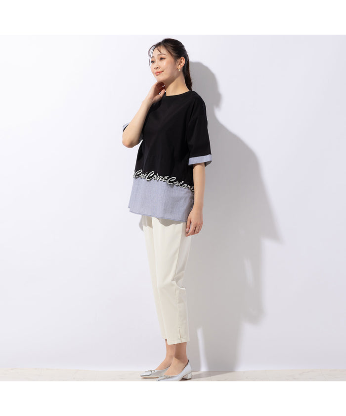 ミゼール missel ロゴ刺繍コットンTシャツ （ホワイト） ホワイト
