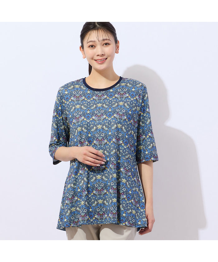 ミゼール missel V＆A いちご泥棒柄 ペプラムカットソー （ダークブルー） ダークブルー