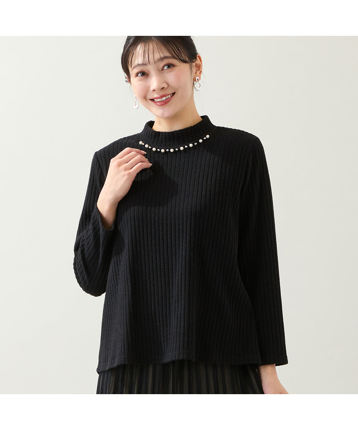 ミゼール missel 【洗える・3L/4Lサイズあり】ビジューモチーフつきカットソー （グレー） グレー