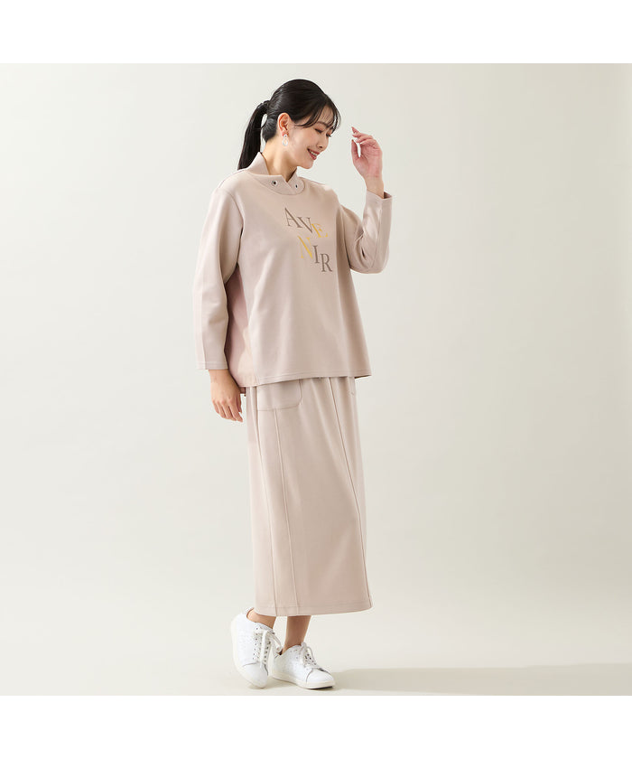 ミゼール missel 【洗える・セットアップ可・3Lサイズあり】Iラインスカート （ベージュ） ベージュ