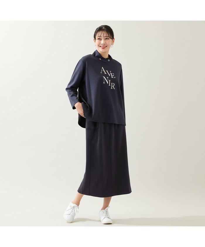 ミゼール missel 【洗える・セットアップ可・3Lサイズあり】Iラインスカート （ベージュ） ベージュ