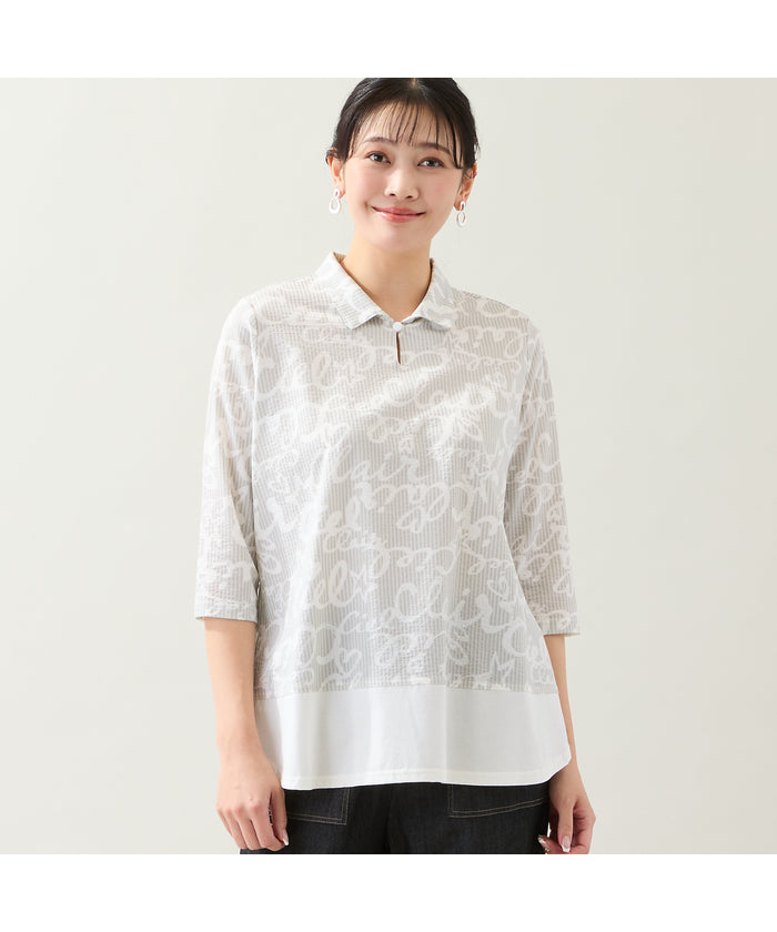 ミゼール missel 【洗える・WEB限定カラーあり・L～4Lサイズ】スキッパートップス （グレー） グレー