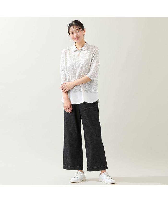ミゼール missel 【洗える・WEB限定カラーあり・L～4Lサイズ】スキッパートップス （グレー） グレー