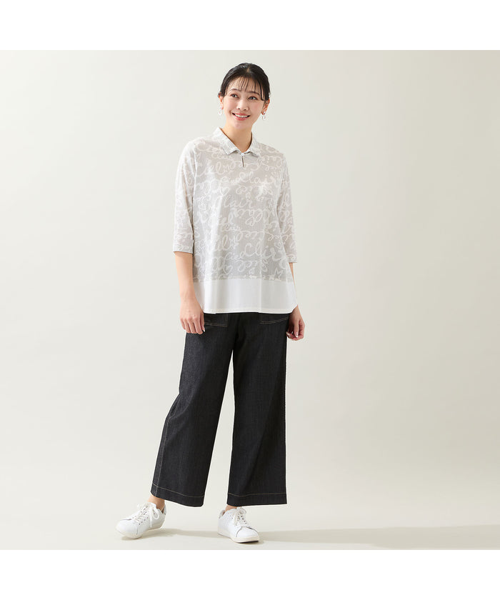 ミゼール missel 【洗える・WEB限定カラーあり・L～4Lサイズ】スキッパートップス （グレー） グレー