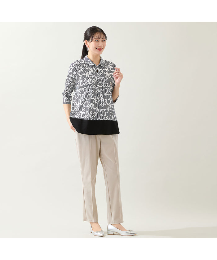 ミゼール missel 【洗える・WEB限定カラーあり・L～4Lサイズ】スキッパートップス （グレー） グレー