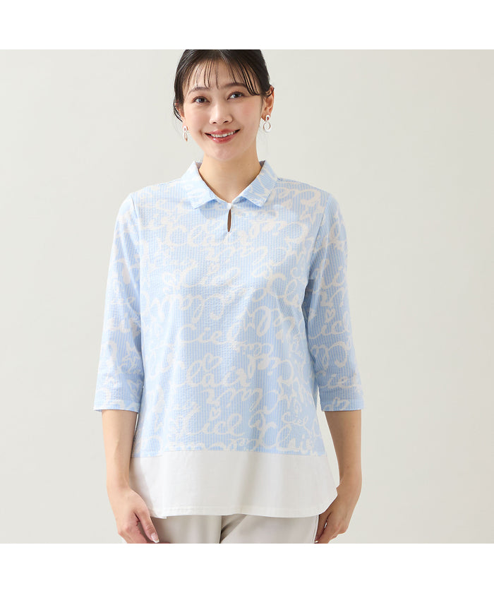 ミゼール missel 【洗える・WEB限定カラーあり・L～4Lサイズ】スキッパートップス （グレー） グレー