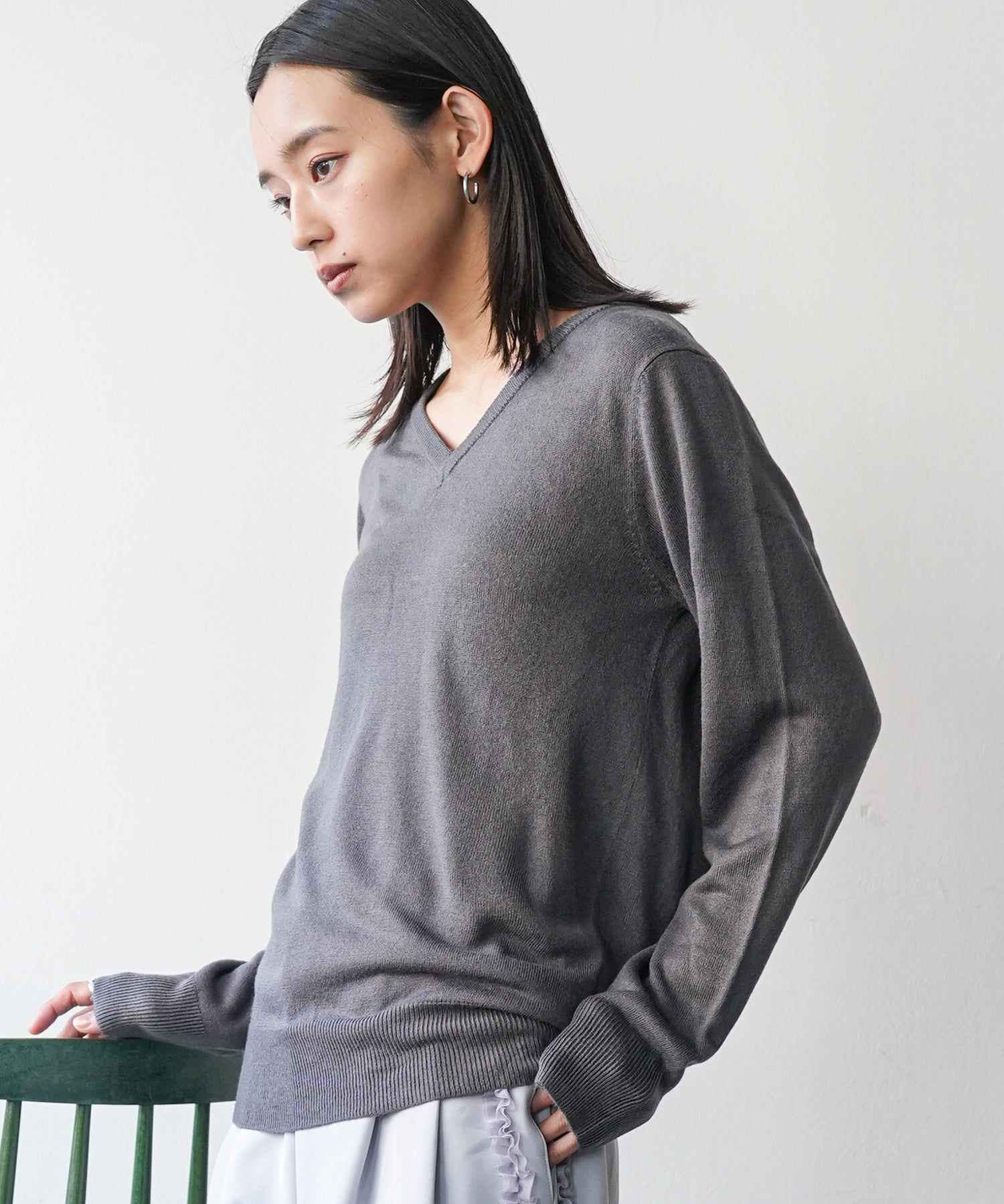 ミリアンデニ mili an deni カシミアタッチVネックニットセーター