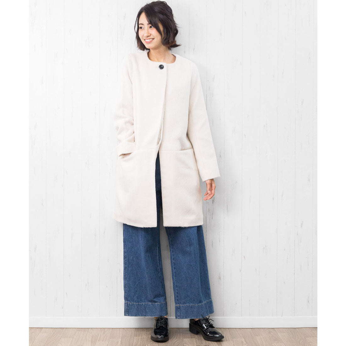 ミリアンデニ mili an deni シャギーノーカラーコート