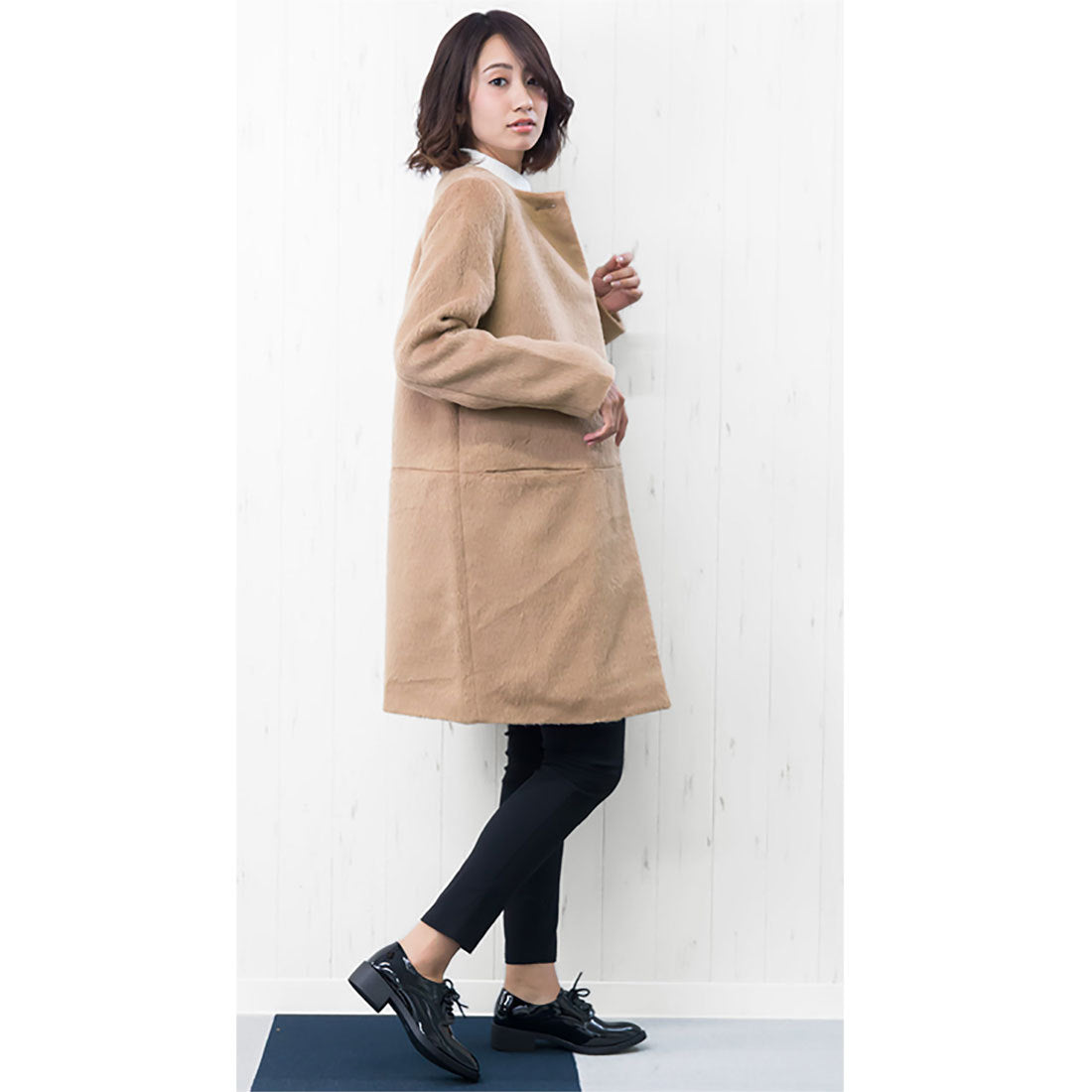 ミリアンデニ mili an deni シャギーノーカラーコート