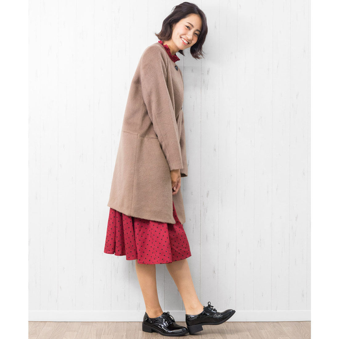 ミリアンデニ mili an deni シャギーノーカラーコート