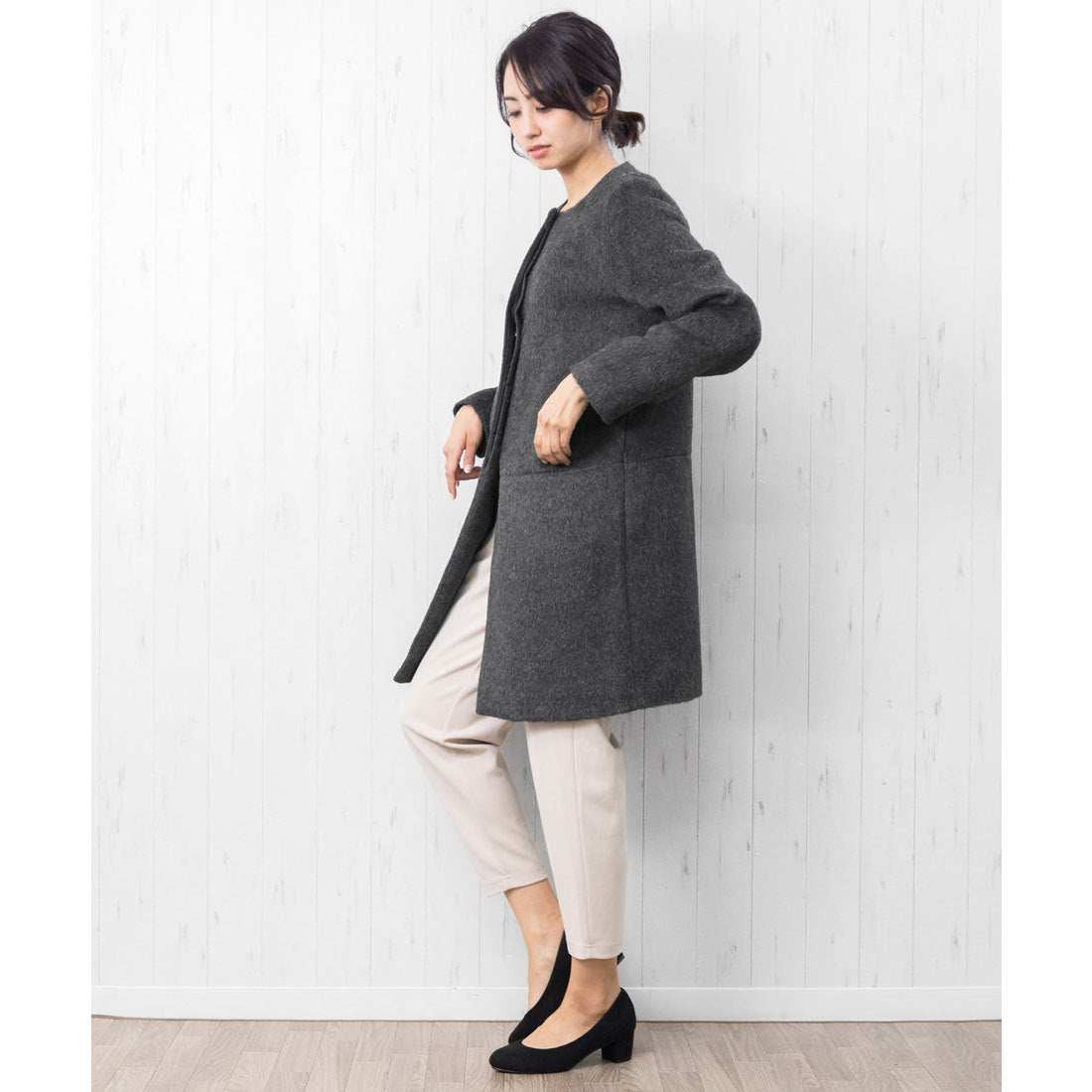 ミリアンデニ mili an deni シャギーノーカラーコート
