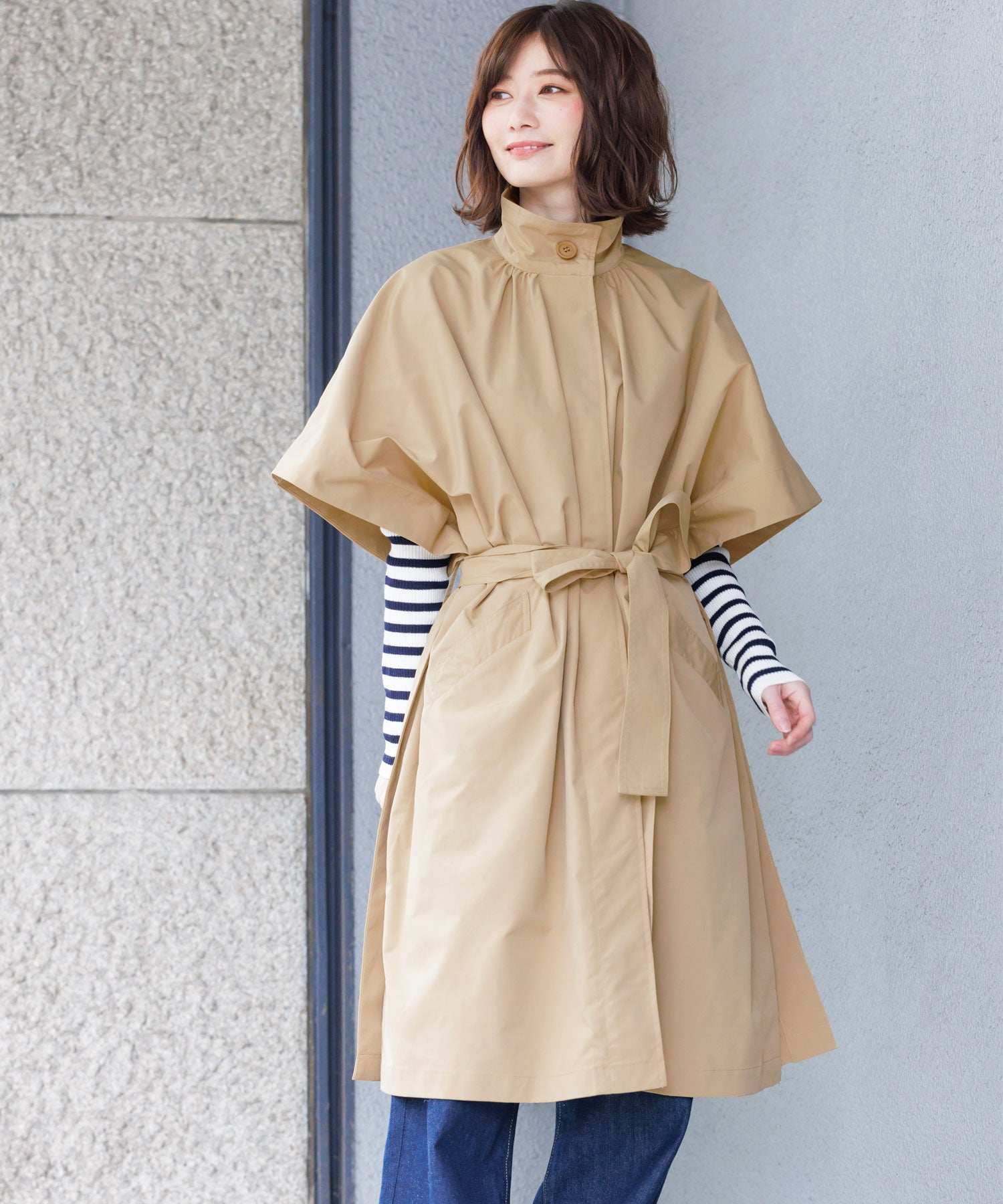 Miliande ni Cape Poncho Coat Women's Outer Trench Coat Spring Coat