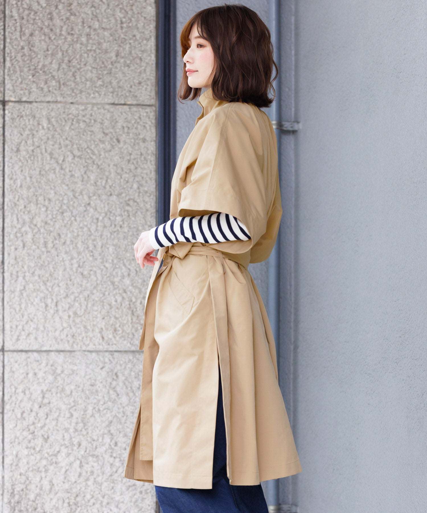 Miliande ni Cape Poncho Coat Women's Outer Trench Coat Spring Coat