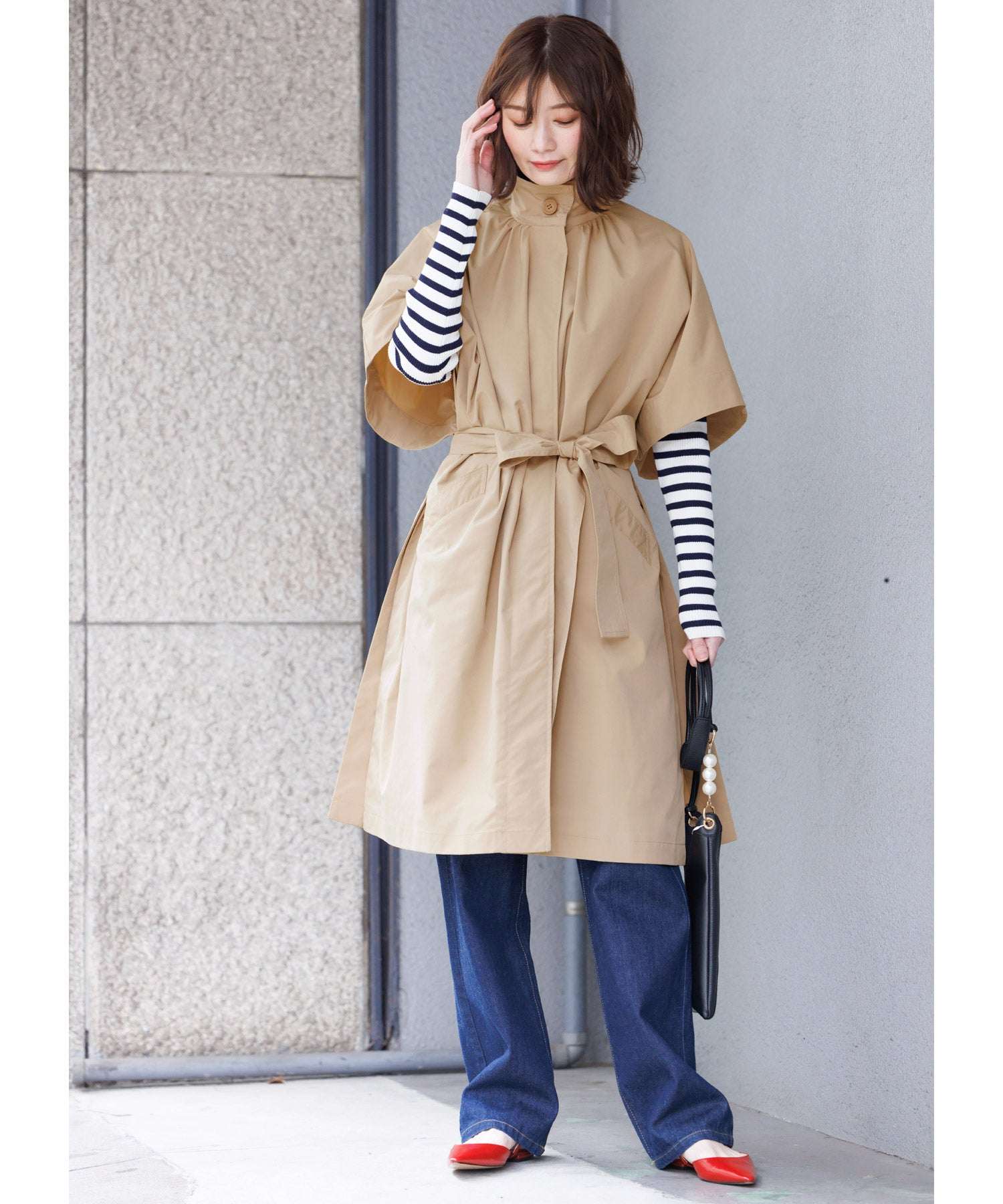Miliande ni Cape Poncho Coat Women's Outer Trench Coat Spring Coat