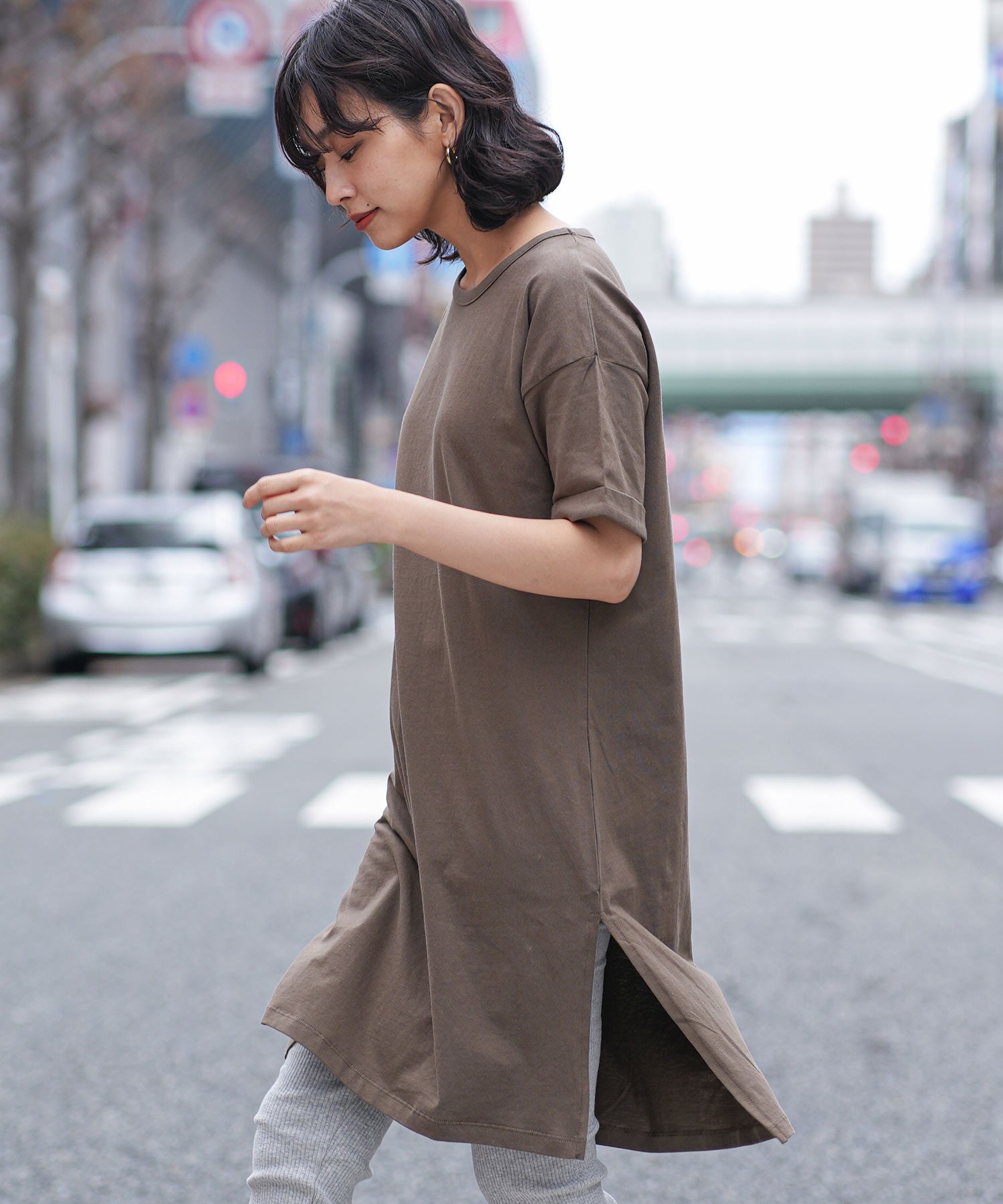 ミリアンデニ mili an deni スリット入りTワンピース