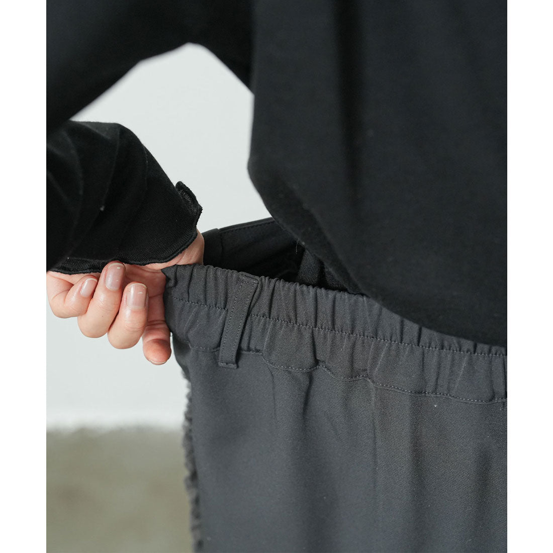 ミリアンデニ mili an deni カットジョーゼットサイドフリルパンツ