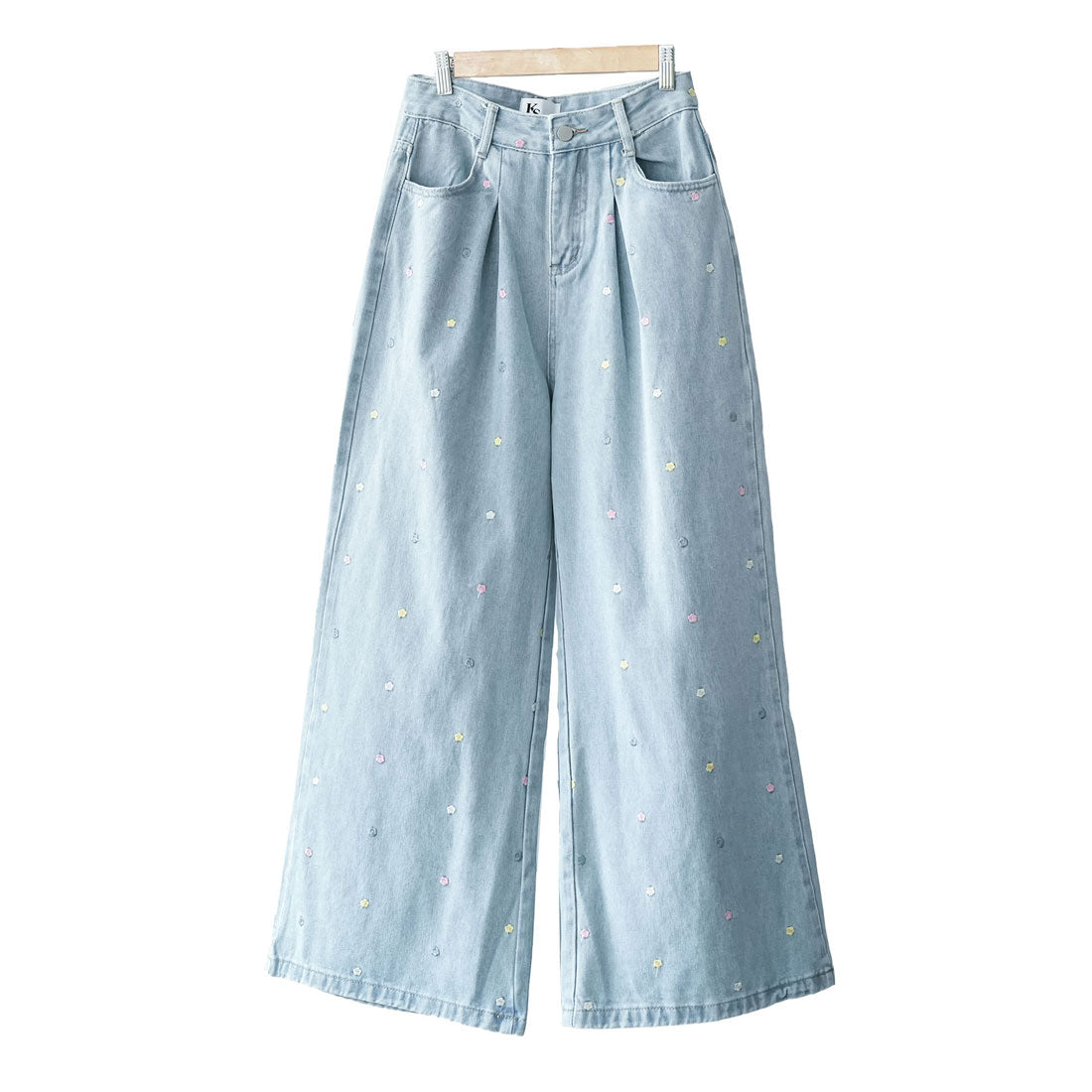 ミリアンデニ mili an deni 花刺繍デニムパンツ （LBLU） LBLU