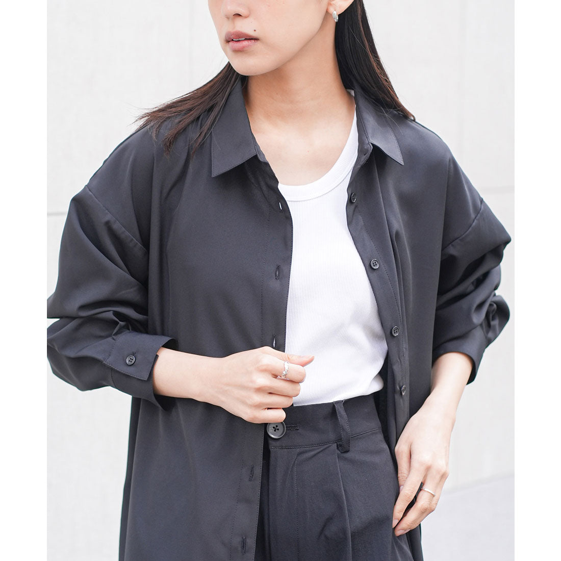 ミリアンデニ mili an deni 無地シャツラッシュガード （BK） BK