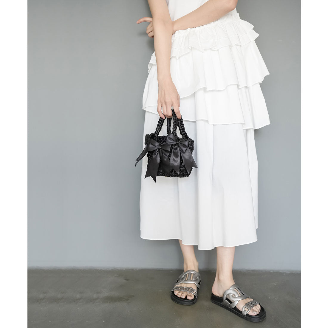 ミリアンデニ mili an deni リボン編みバッグ （BK） BK