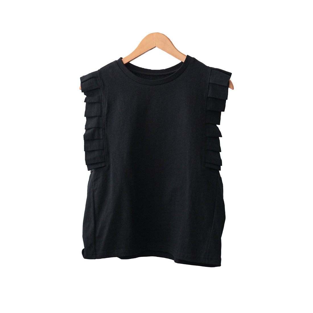 ミリアンデニ mili an deni タックフリルノースリーブTシャツ （BK） BK