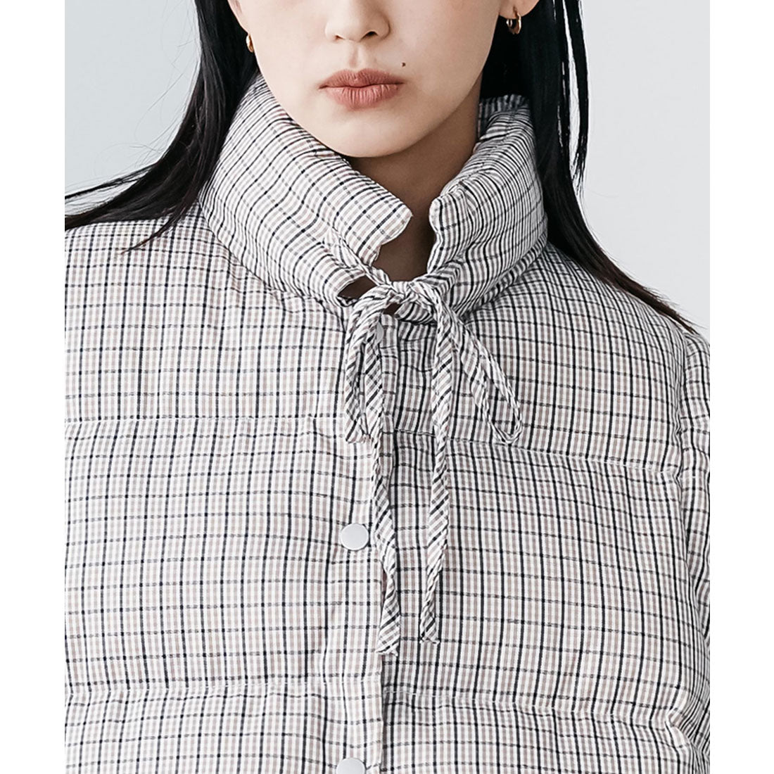 ミリアンデニ mili an deni 袖取り外しチェック中綿ブルゾン （BG） BG