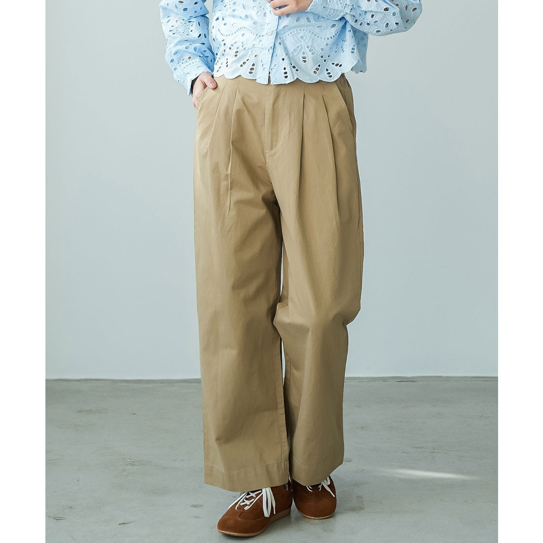 ミリアンデニ mili an deni ウェストタックチノパンツ （BG） BG