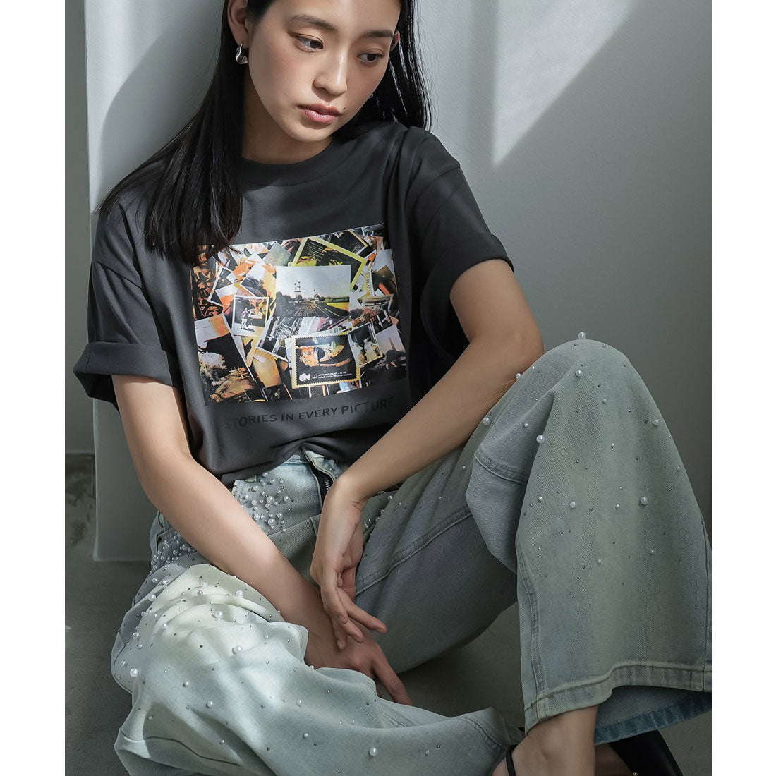 ミリアンデニ mili an deni 半袖カラーフォトプリントTシャツ （CHL） CHL