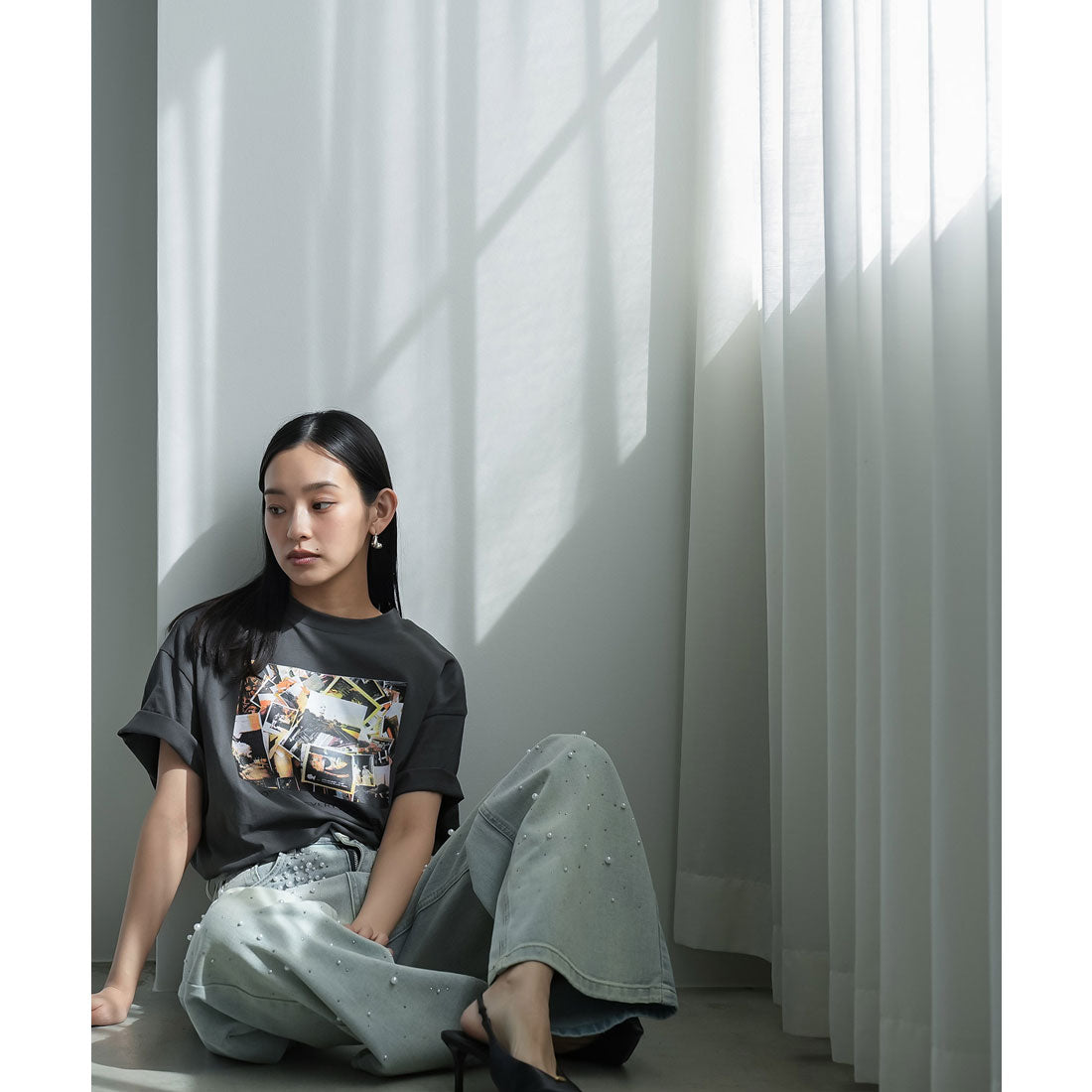 ミリアンデニ mili an deni 半袖カラーフォトプリントTシャツ （CHL） CHL