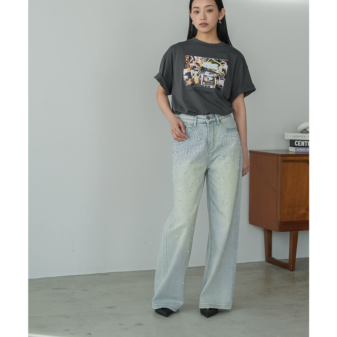 ミリアンデニ mili an deni 半袖カラーフォトプリントTシャツ （CHL） CHL