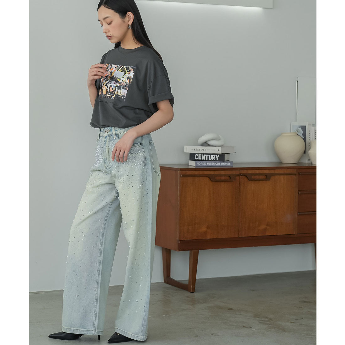 ミリアンデニ mili an deni 半袖カラーフォトプリントTシャツ （CHL） CHL