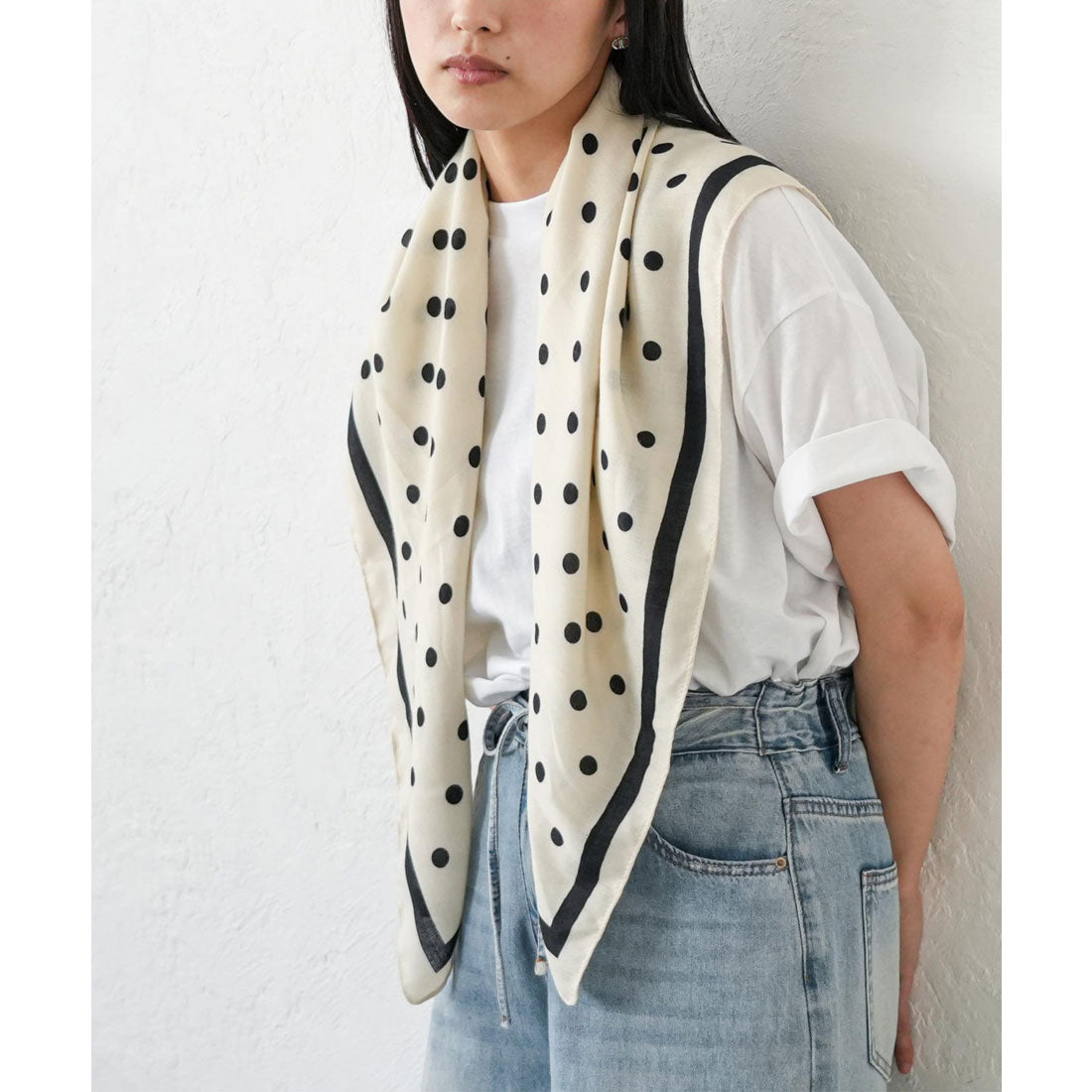 ミリアンデニ mili an deni 大判ドットスカーフ （OWxBK） OWxBK