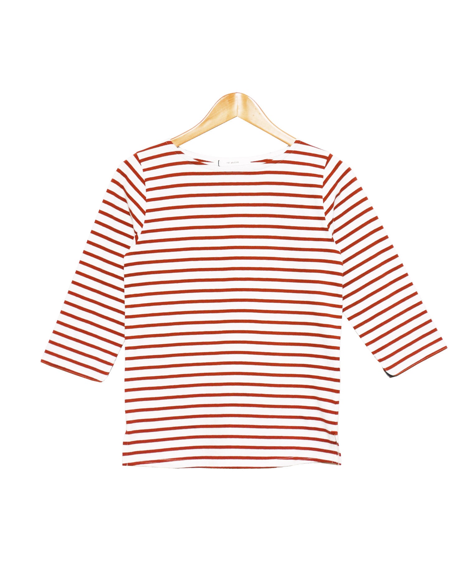 ミリアンデニ mili an deni 7分袖袖シャンブレー切替Tシャツ
