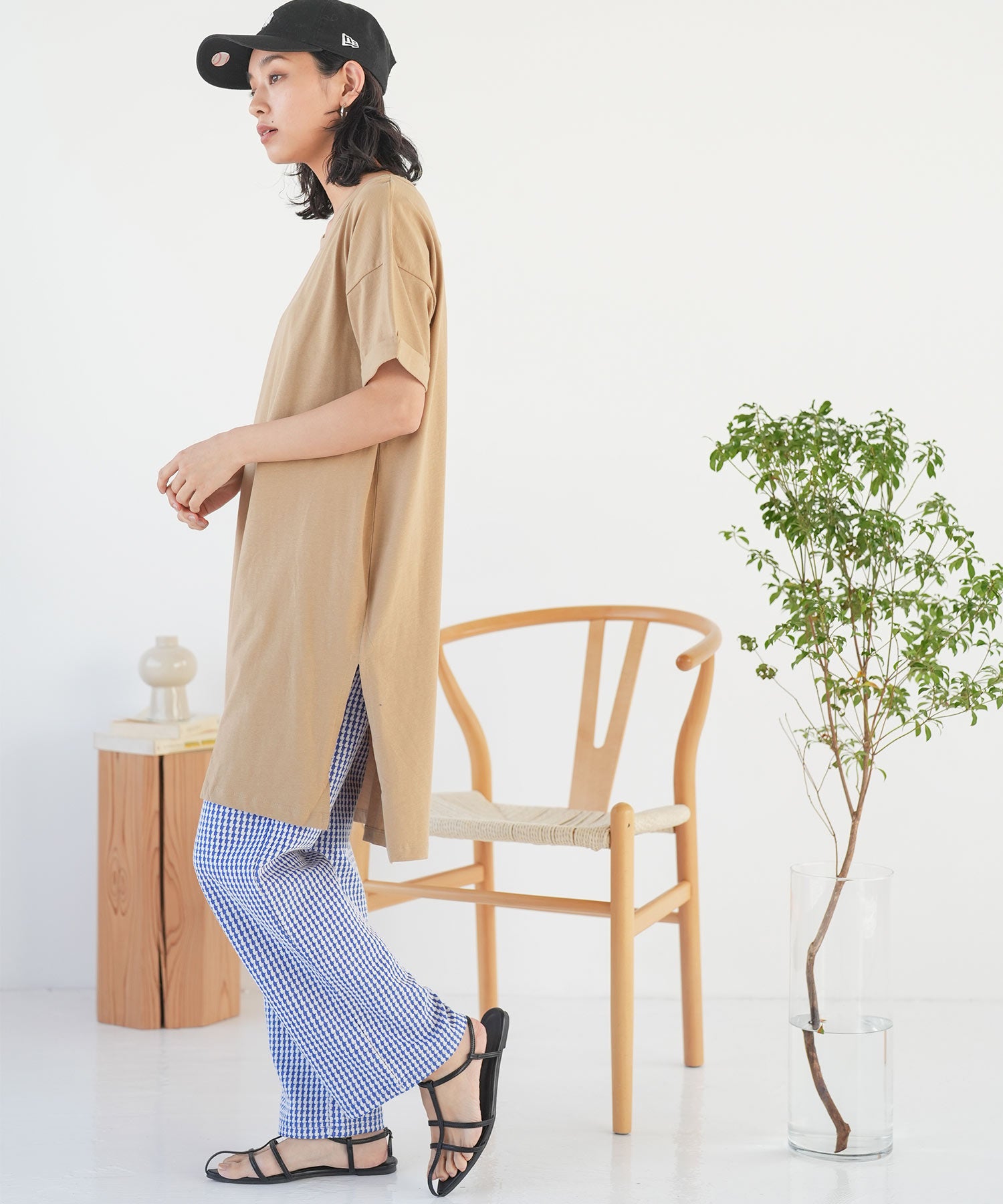 ミリアンデニ mili an deni スリット入りTワンピース