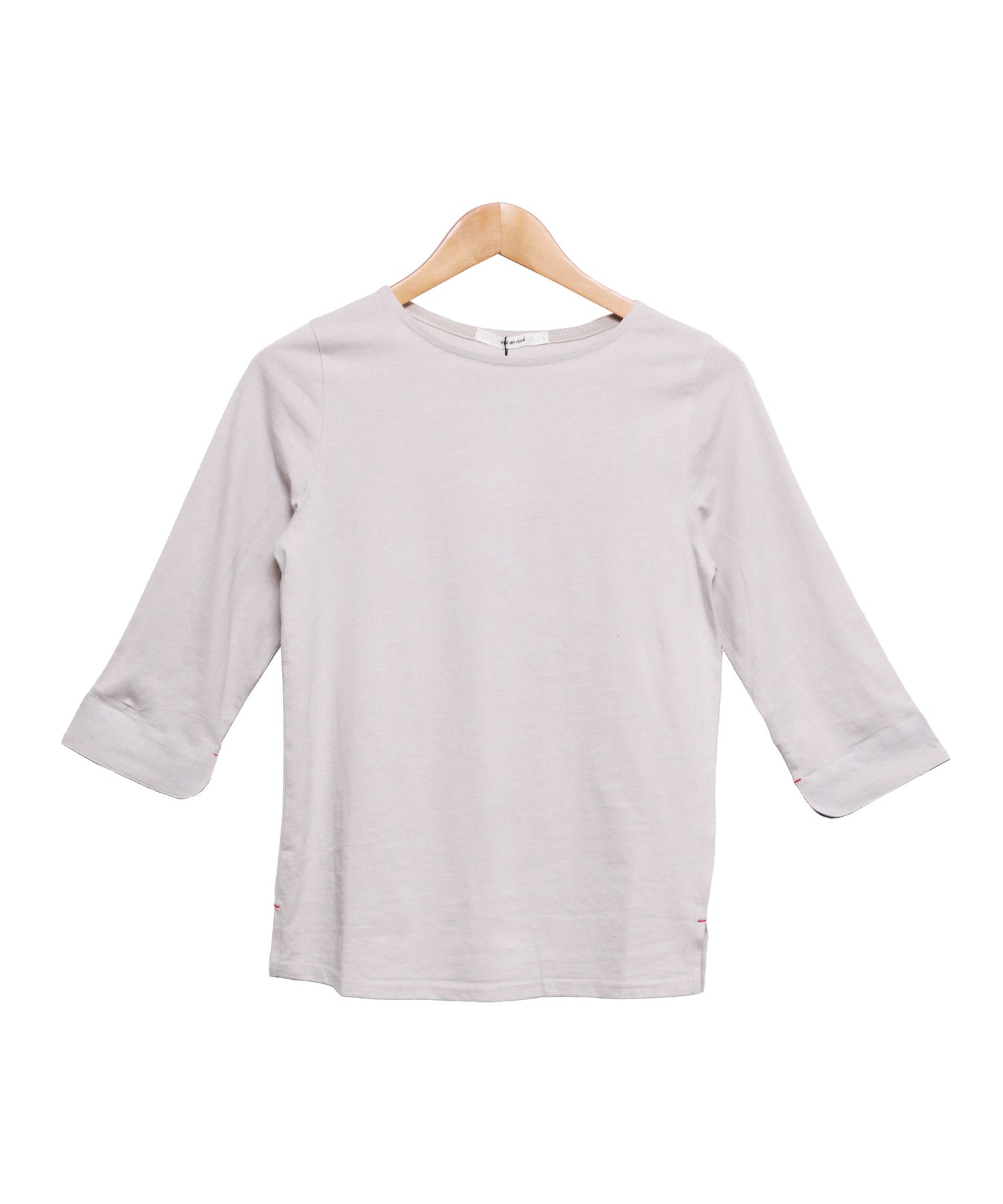 ミリアンデニ mili an deni 7分袖袖シャンブレー切替Tシャツ