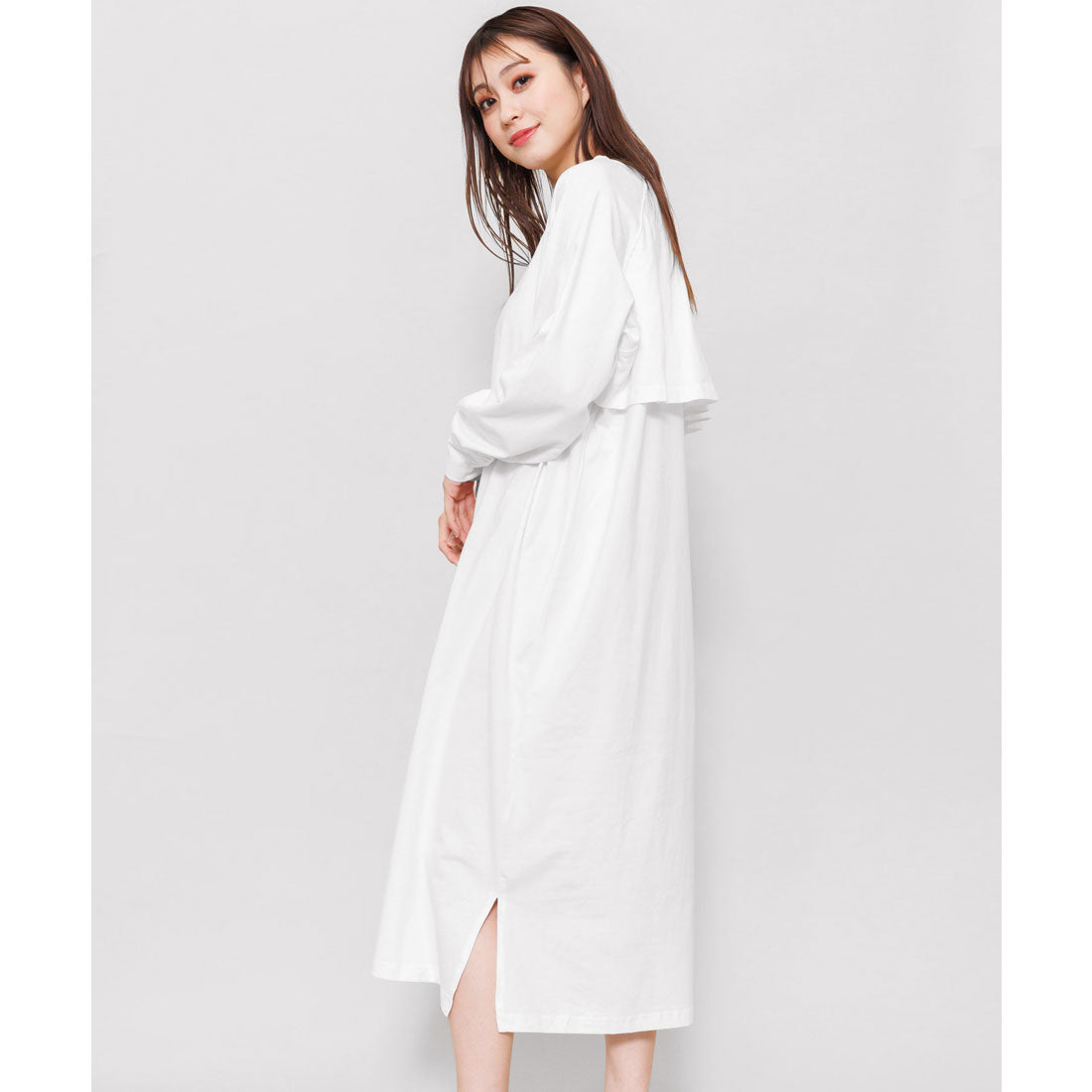 mili an deni 100% cotton back frill dress