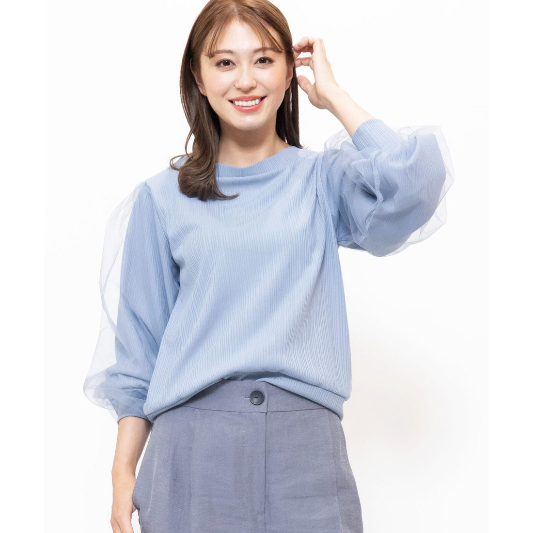 mili an deni 2WAY pearl button V-neck cardigan