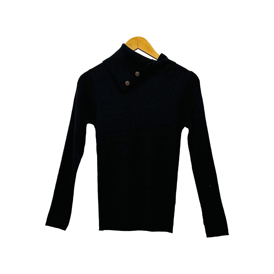 mili an deni Washable Doctor Neck Rib Knit PO