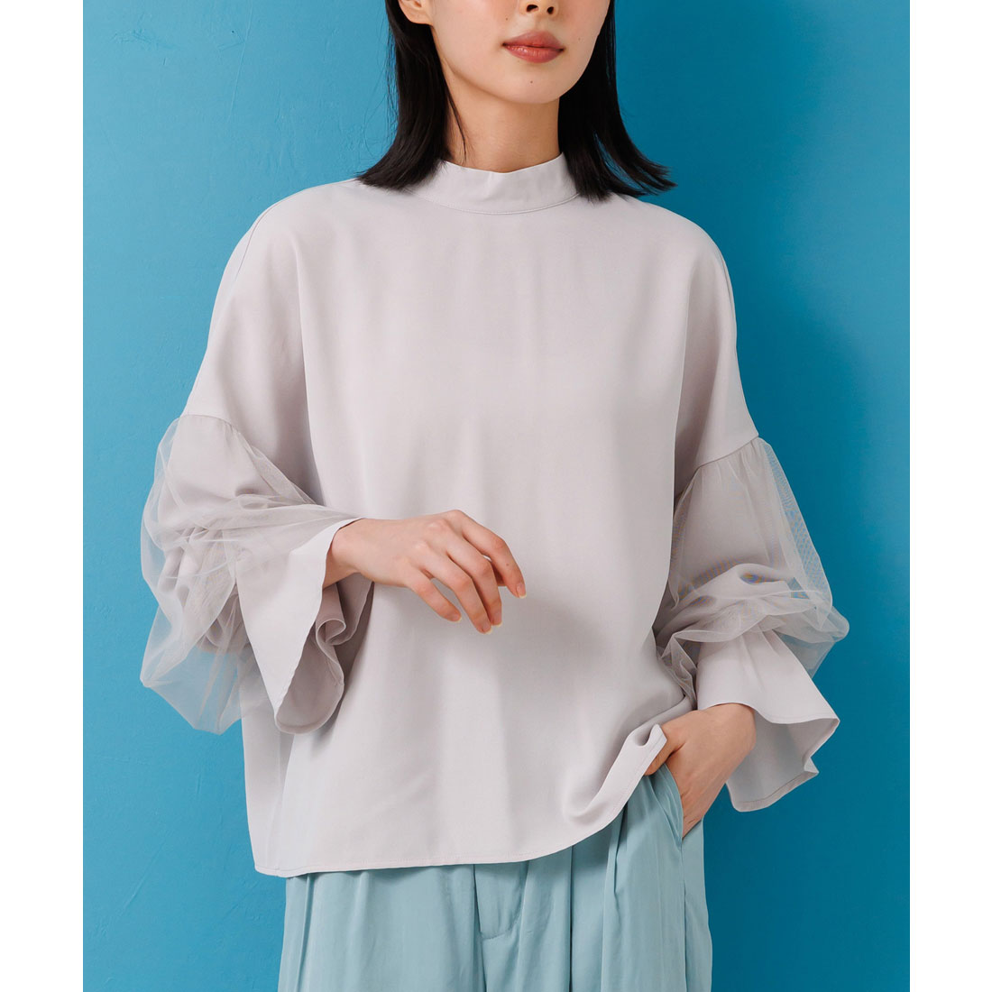 mili an deni Cover sleeve high neck blouse