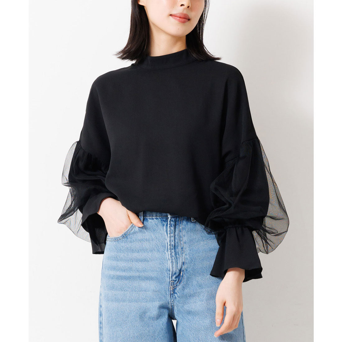 mili an deni Cover sleeve high neck blouse