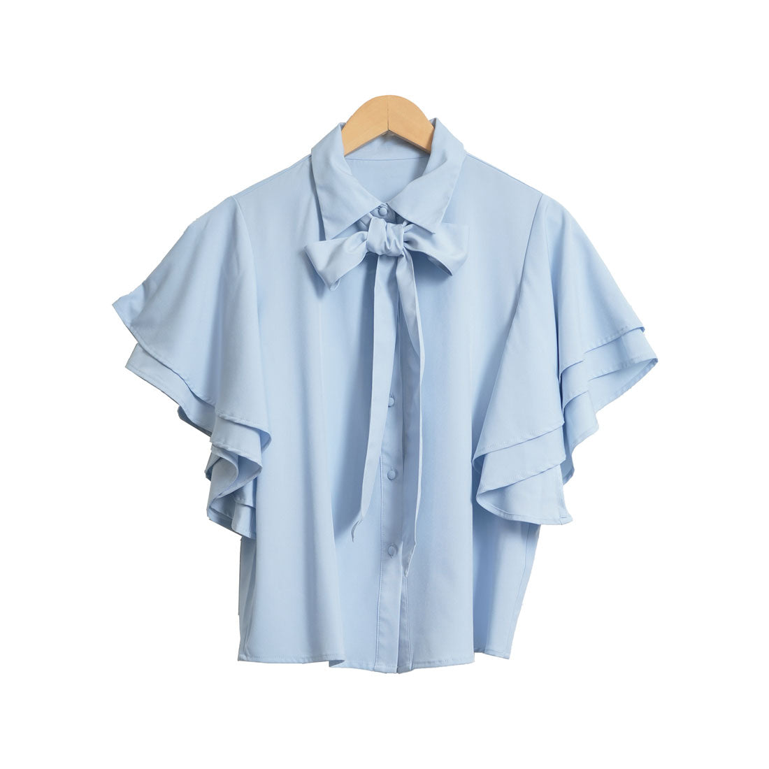 Mili an deni removable bow tie sleeve frill blouse