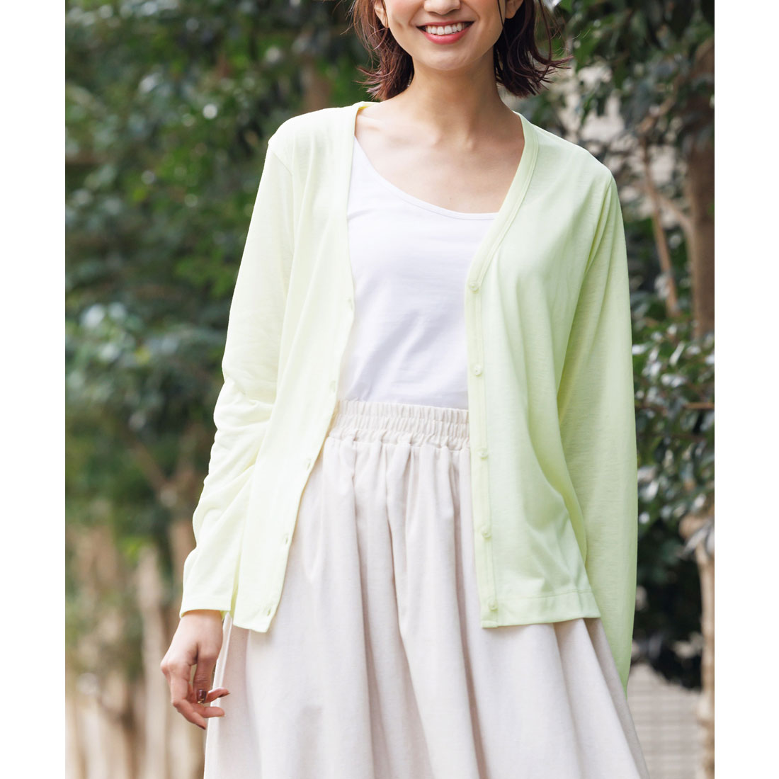 ミリアンデニ mili an deni UV長袖カーディガン （LIME） LIME