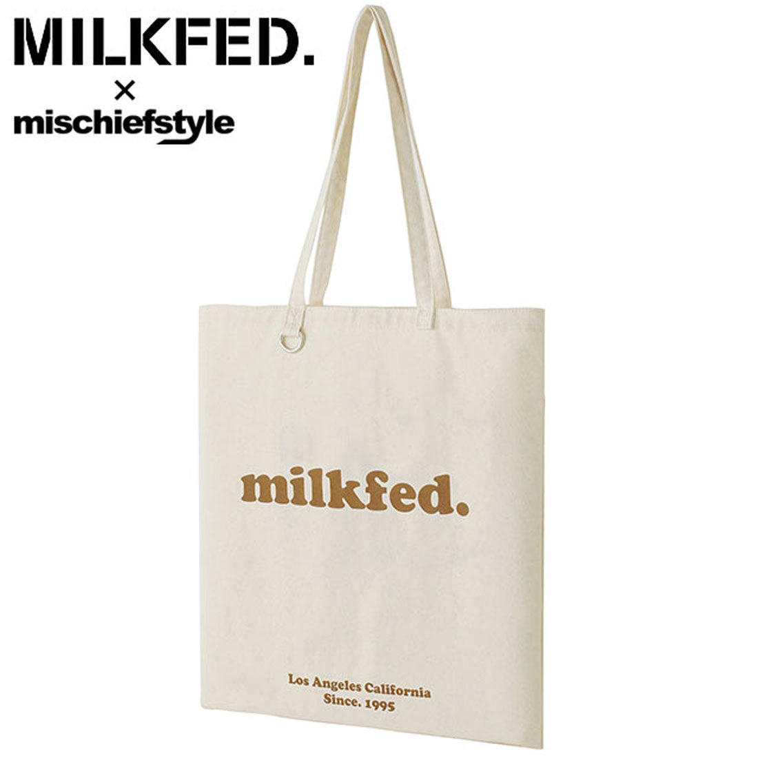 ミルクフェド MILKFED. × mischiefstyle FLAT LIGHTTOTE COOPER OUI LOGO 白色 [103244053007]